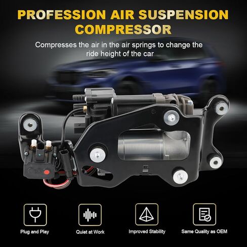 JDMON Air Ride Suspension Compressor Pump with Bracket/Valve Block/Relay Compatible with BMW X5 F15 F85 2014-2018, X6 F16 F86 2015-2019, Replace 37206850555,37206868998 in Saudi Arabia