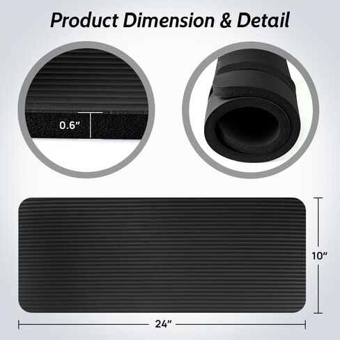 وسادة ركبة لليوجا من جيه بي إم، وسادة ركبة سميكة لليوجا، وسادة ركبة مضادة للانزلاق لليوجا وتمارين الأرضية، وسادة ركبة لليوجا والبيلاتس واللياقة البدنية والتمرين والتخييم (24 بوصة × 10 بوصة × 0.6 بوصة) in Kuwait