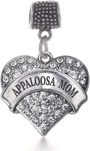 Inspired Silver - Silver Pave Heart Charm for Bracelet with Cubic Zirconia Jewelry in Saudi Arabia