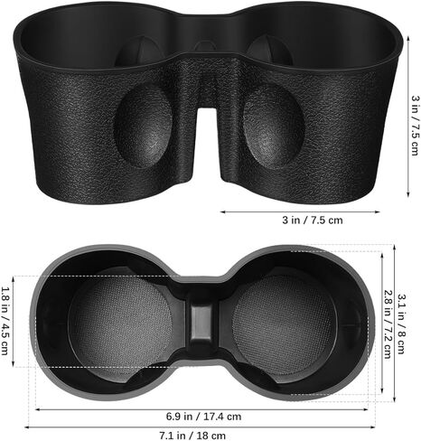 حامل كأس وحدة التحكم المركزية للسيارات المدمجة ، وملحقات سيارة TPE غير المقاومة للانزلاق والماء ، واستبدال صندوق تخزين وحدة التحكم المركزية المتوافقة مع طرز Y/3 (أسود) in Kuwait