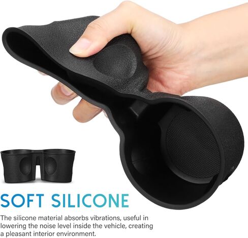 حامل كأس وحدة التحكم المركزية للسيارات المدمجة ، وملحقات سيارة TPE غير المقاومة للانزلاق والماء ، واستبدال صندوق تخزين وحدة التحكم المركزية المتوافقة مع طرز Y/3 (أسود) in Kuwait