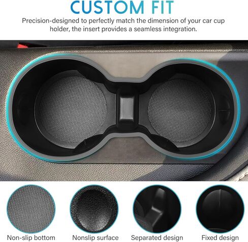 حامل كأس وحدة التحكم المركزية للسيارات المدمجة ، وملحقات سيارة TPE غير المقاومة للانزلاق والماء ، واستبدال صندوق تخزين وحدة التحكم المركزية المتوافقة مع طرز Y/3 (أسود) in Kuwait