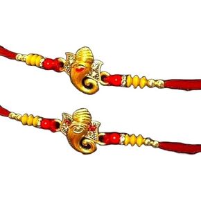 LOVENSPIRE Rakhi Gift Hamper Rakhi for Brother with Gift Set - Rakhi Set of 2 with Puja Plate Roli Chawal Candle Holder/Diya - Raksha Bandhan Bracelet Rakhi for Bhai Bhabhi in Kuwait