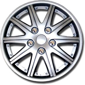 Tuningpros WC1P-15-1027-S - Pack of 1 Hubcap (1 Piece) - 15-Inches Style Snap-On (Pop-On) Type Metallic Silver Wheel Covers Hub-caps in Saudi Arabia