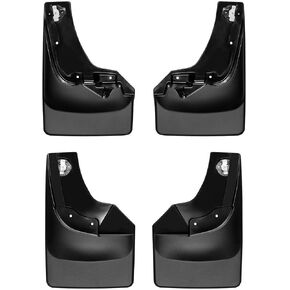 WeatherTech Custom No Drill Splash Guard MudFlaps for Chevrolet Silverado 1500 LTD, Silverado 1500 - Front & Rear Set (110098-120098), Black in Kuwait