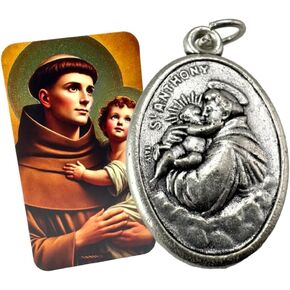 Westmon Works St Anthony Medal Set Italian Metal Medallion with USA Made Saint Prayer Holy Card in Saudi Arabia