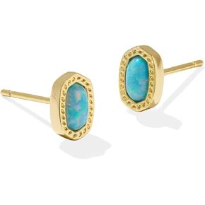 Kendra Scott ، Womens ، Mini Ellie Stud arrings ، Gold Light Teal Kyocera Opal ، حجم واحد in Saudi Arabia