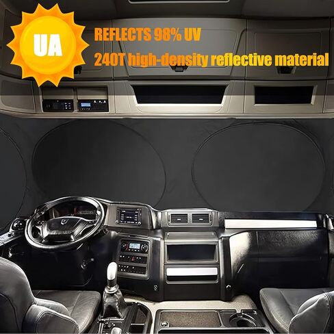 2pcs Semi Truck Side Window Sun Shade for Freightliner Volvo VNL International Trucks RV,Interior UV Protection Truck Side Window Shade semi Truck Accessories Keep Your car Cool. in Kuwait