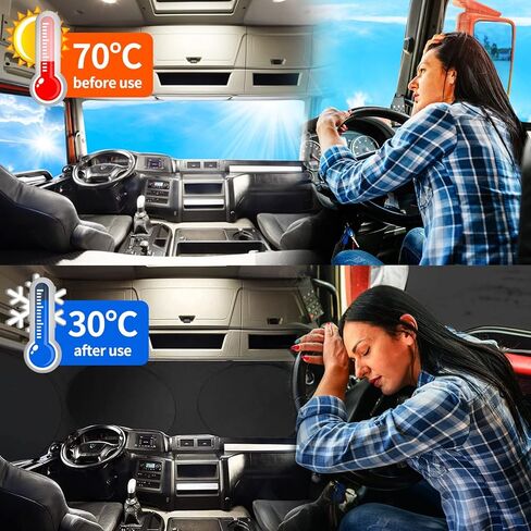 2pcs Semi Truck Side Window Sun Shade for Freightliner Volvo VNL International Trucks RV,Interior UV Protection Truck Side Window Shade semi Truck Accessories Keep Your car Cool. in Kuwait