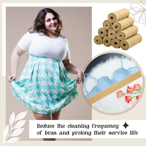 Toulite 10 Pcs Cotton Bra Liners Boob Sweat Pads 3 Layer Rectangle Under Bra Pads Sweat Liners for Women Sweating Supplies in Saudi Arabia