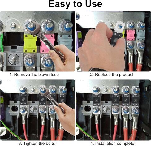 LinkStyle 6pcs Mega Fuse 200amp ، High Current 200A 58V Bolt-On AMG Fuse for Automotive ، Truck ، Industrial Equipment ، Marine ، RV in Kuwait