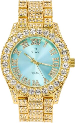 Techno Pave Womens 44mm Iced Solitaire Pzel Watch in Kuwait
