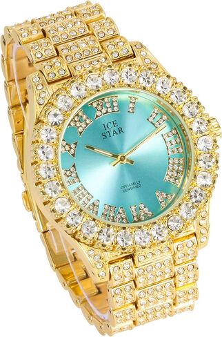 Techno Pave Womens 44mm Iced Solitaire Pzel Watch in Kuwait