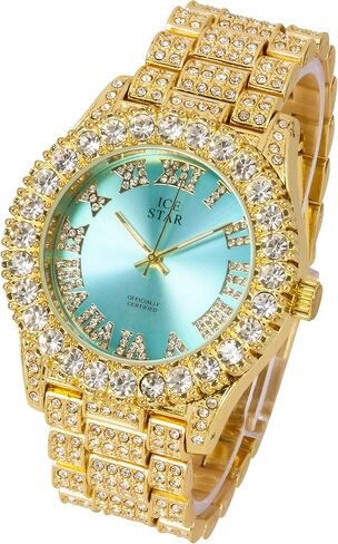 Techno Pave Womens 44mm Iced Solitaire Pzel Watch in Kuwait