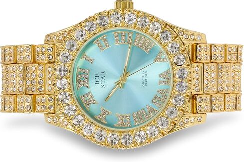 Techno Pave Womens 44mm Iced Solitaire Pzel Watch in Kuwait