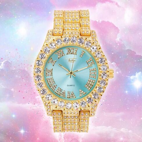 Techno Pave Womens 44mm Iced Solitaire Pzel Watch in Kuwait