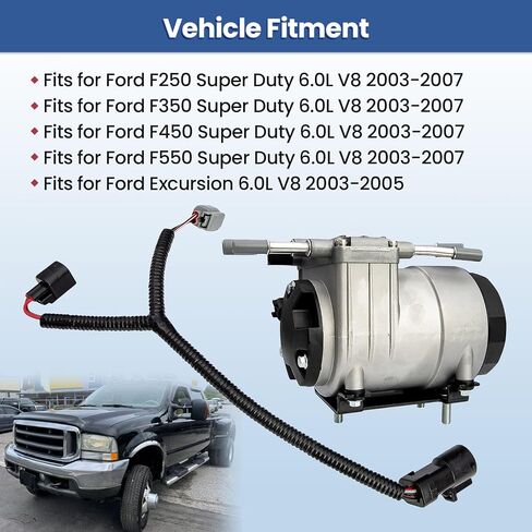 6C3Z-9G282-C PFB-101 Fuel Pump Assembly Fits for Ford F250 F350 F450 F550 Super Duty 6.0L V8 2003-2007, Fits for Ford Excursion 2003-2005, Powerstroke Diesel Fuel Pump Assembly Replace PFB93 in Saudi Arabia