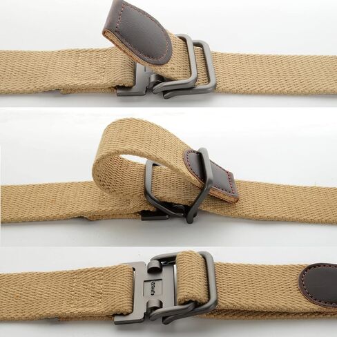 Plus Size 39-75'' Mens Belt Double Ring Canvas Web Fabric Belt Casual Work Tactical Black in Saudi Arabia