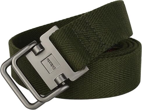 Plus Size 39-75'' Mens Belt Double Ring Canvas Web Fabric Belt Casual Work Tactical Black in Saudi Arabia