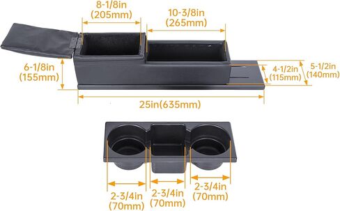 ECOTRIC Center Console Kit Compatible with 2011-2020 Dodge Charger Police w/Mini Cup Holder Plate and Trim Set (You Will Receive Two Packages) in Saudi Arabia