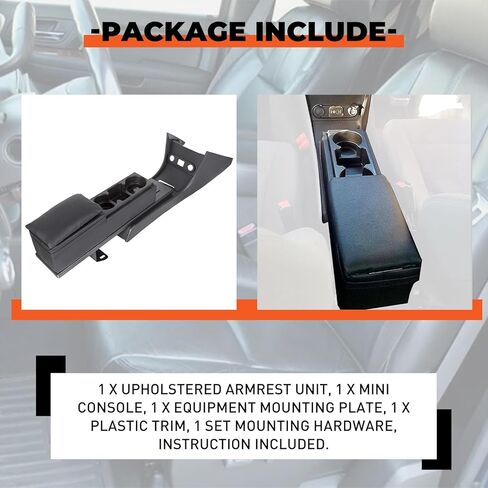 ECOTRIC Center Console Kit Compatible with 2011-2020 Dodge Charger Police w/Mini Cup Holder Plate and Trim Set (You Will Receive Two Packages) in Saudi Arabia