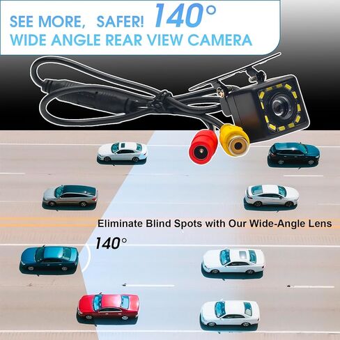 الكاميرا الاحتياطية للسيارة ، سيارات الدفع الرباعي ، RV ، Truck & Trailer - لوحة ترخيص Mount Real View Camera | 140 ° زاوية واسعة | 12 LED LEG LIGHT VISION | مساعدة مواقف السيارات العالمية المقاومة للماء in Kuwait