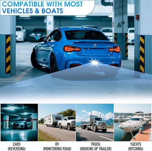 الكاميرا الاحتياطية للسيارة ، سيارات الدفع الرباعي ، RV ، Truck & Trailer - لوحة ترخيص Mount Real View Camera | 140 ° زاوية واسعة | 12 LED LEG LIGHT VISION | مساعدة مواقف السيارات العالمية المقاومة للماء in Kuwait