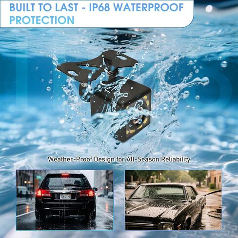 الكاميرا الاحتياطية للسيارة ، سيارات الدفع الرباعي ، RV ، Truck & Trailer - لوحة ترخيص Mount Real View Camera | 140 ° زاوية واسعة | 12 LED LEG LIGHT VISION | مساعدة مواقف السيارات العالمية المقاومة للماء in Kuwait