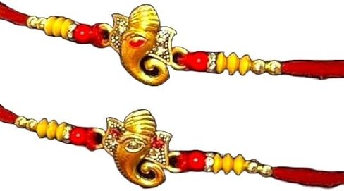 LOVENSPIRE Rakhi Gift Hamper Rakhi for Brother with Gift Set - Rakhi Set of 2 with Puja Plate Roli Chawal Candle Holder/Diya - Raksha Bandhan Bracelet Rakhi for Bhai Bhabhi in Kuwait