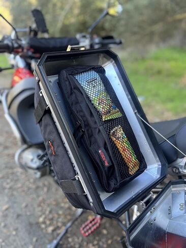 Moto Pockets MotoRcycle Paryier/Side Case Lid Bag ، 14 "× 6" 2.75 لتر ، التثبيت السريع ، مصنوع في الولايات المتحدة الأمريكية in Kuwait
