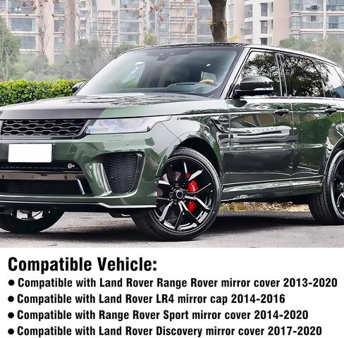 Moonlinks Compatible Range Rover/Sport/LR4/Discovery Side Mirror Cover Replacement 2013-2020, Glossy Black Left Driver Side Clip-on Mirror Cap WITH Turn Signal, Replace for LR035092 in Saudi Arabia