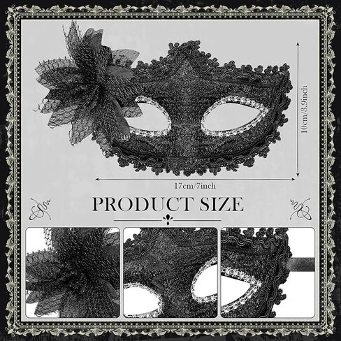 Tondiamo 5 Pcs Masquerade Accessories Set for Women Gothic Mask Choker jewelry for Halloween 80s Retro Cosplay Party in Saudi Arabia