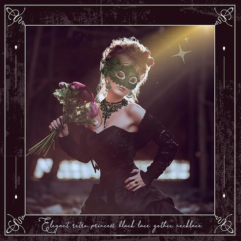 Tondiamo 5 Pcs Masquerade Accessories Set for Women Gothic Mask Choker jewelry for Halloween 80s Retro Cosplay Party in Saudi Arabia