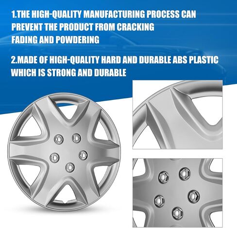 مجموعة غطاء عجلة Roxx من 4 ، 15 بوصة Hubcaps Universal لـ Car Truck SuV ، وملحقات غطاء الحافة العجلة على غطاء إطارات عجلات ما بعد البيع تلقائيًا (أسود وأحمر 5083-BRB-15) in Saudi Arabia
