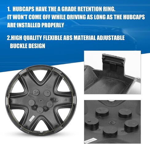 مجموعة غطاء عجلة Roxx من 4 ، 15 بوصة Hubcaps Universal لـ Car Truck SuV ، وملحقات غطاء الحافة العجلة على غطاء إطارات عجلات ما بعد البيع تلقائيًا (أسود وأحمر 5083-BRB-15) in Saudi Arabia