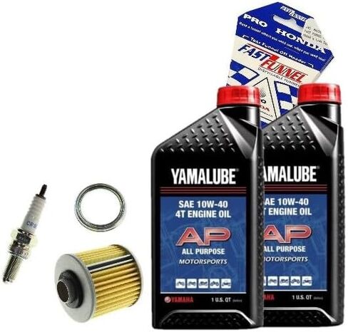 طقم تغيير الزيت العام مع قابس الإشعال متوافق مع Yamaha Raptor 700 YFM700R (2006-2024) ، 10W-40AP-4X7-214-1275 in Saudi Arabia