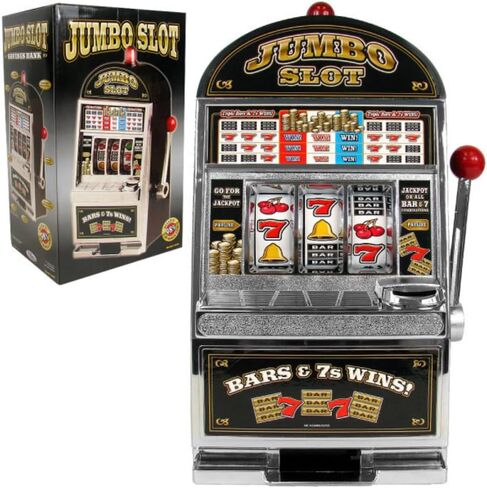 Luck of The Irish Slot Machine Bank - Slots with Chrome Bevel and Tray, Spinning Reels, and Flashing Light - Casino Games by Trademark Poker (Green) in Kuwait