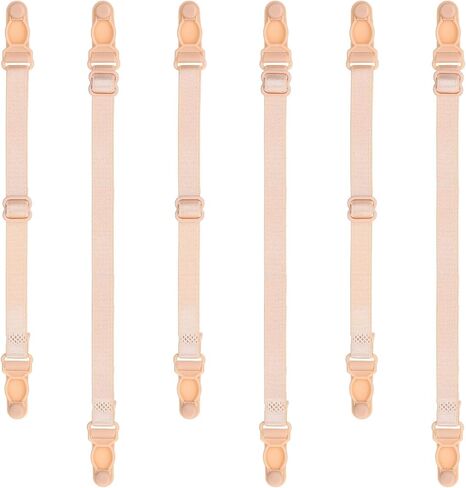 12Pcs Bra Strap Holders for Slipping Bra Strap Clips Elastic Bra Straps Adjustable Keep Bra Straps In Place Bra Clips to Make Racerback Bra Band Extender Bra Accessories Black White Beige in Saudi Arabia
