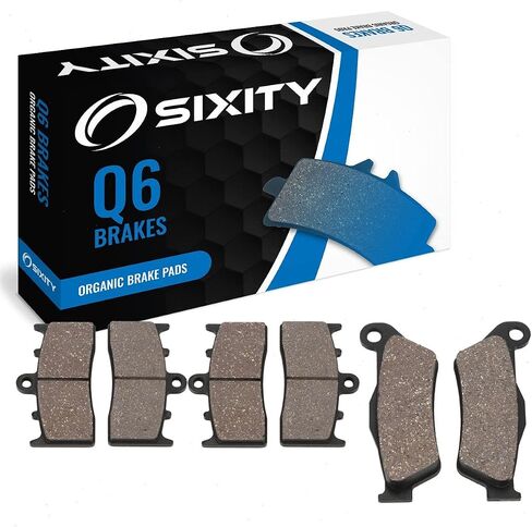 Sixity Q6 Front Rear Organic Brake Pads compatible with BMW K1200LT K27 0378 Loose Buttons 2005-2007 Complete Set in Saudi Arabia