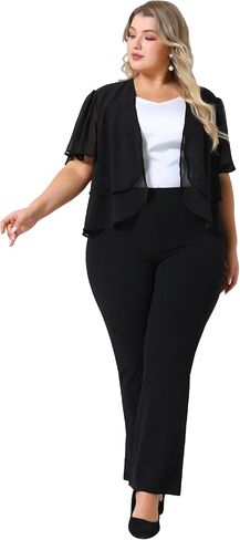 أغنيس أوريندا بالإضافة إلى حجم كارديجان محصوقة للنساء قصير الأكمام مفتوحة الأمامية خفيفة الوزن تتجاهل in Kuwait