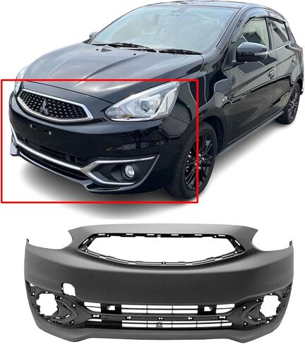 FitParts Compatible With Front Bumper Cover 2017 2018 2019 2020 Mitsubishi Mirage Hatchback 17 18 19 20. New, Primed & Ready for Paint. MI1000345 6400G519 in Saudi Arabia