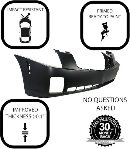 Fitparts متوافق مع غطاء المصد الأمامي 2003-2007 Cadillac CTS Base الفاخرة الرياضية سيدان 03-07. جديد ، مستعد وجاهز للطلاء. مع ثقوب الضوء الضباب. GM1000656 12335545 2004 2005 2006 2007 in Kuwait