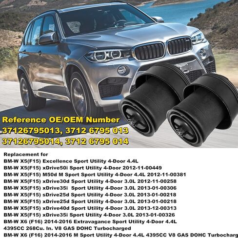 زوج التعليق الخلفي للهواء الخلفي زنبرك الأيسر واليمين لعام 2014-2018 BMW X5 F15 X6 F16 丨 37126795013 丨 37126795014 Vahaha in Kuwait