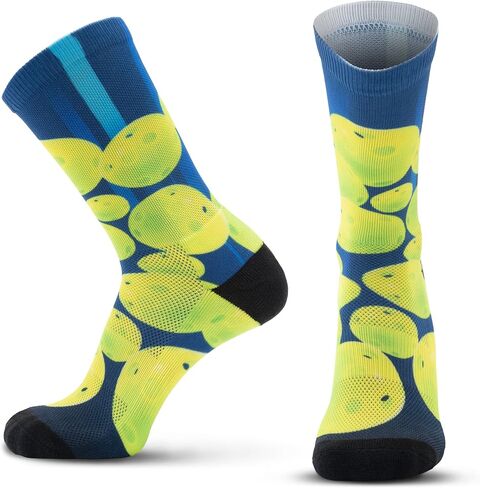 TribeStores Crew Pickleball Socks - Poly Nylon Sweat-Resistant Men's Athletic Socks for Pickleball, Tennis, Running, Workout in Saudi Arabia