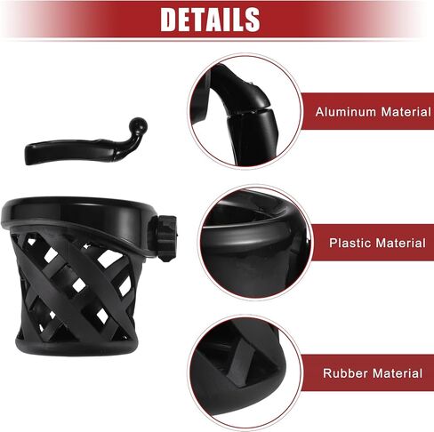 ACROPIX Motorcycle Handlebar Cup Holder for Harley Dyna Softail Electra Glide for Honda Goldwing GL1800 with Mesh Basket- Pack of 1 Black in Saudi Arabia