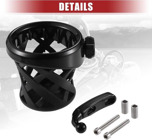 ACROPIX Motorcycle Handlebar Cup Holder for Harley Dyna Softail Electra Glide for Honda Goldwing GL1800 with Mesh Basket- Pack of 1 Black in Saudi Arabia