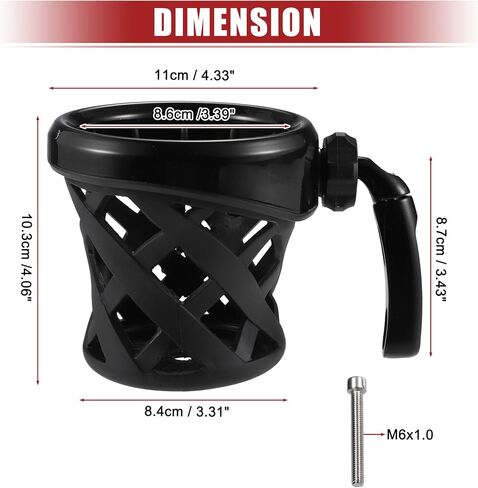 ACROPIX Motorcycle Handlebar Cup Holder for Harley Dyna Softail Electra Glide for Honda Goldwing GL1800 with Mesh Basket- Pack of 1 Black in Saudi Arabia