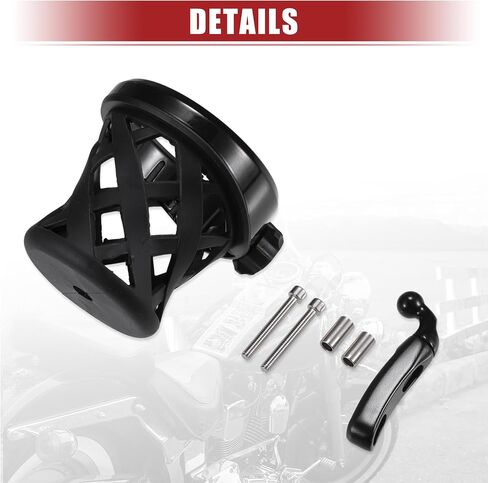 ACROPIX Motorcycle Handlebar Cup Holder for Harley Dyna Softail Electra Glide for Honda Goldwing GL1800 with Mesh Basket- Pack of 1 Black in Saudi Arabia