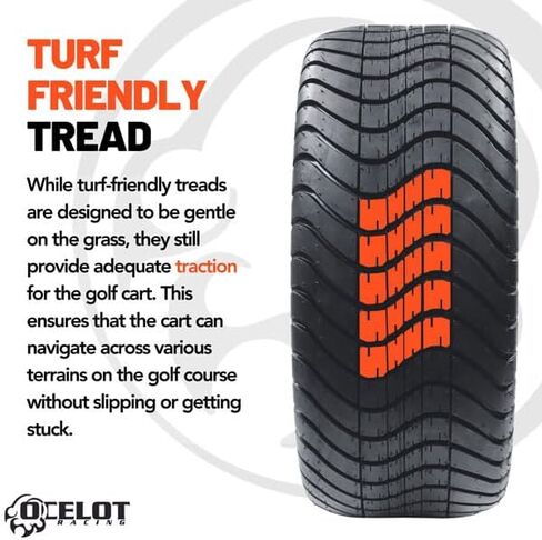 Ocelot P825 215 40 12 Golf Cart Tires - Low Profile 4-Ply Turf or Pavement, All-Terrain Quality, Tubeless Non-Directional Tread, 12 Inch in Saudi Arabia