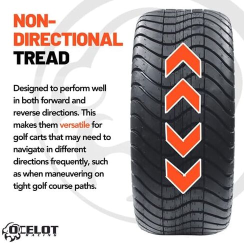 Ocelot P825 215 40 12 Golf Cart Tires - Low Profile 4-Ply Turf or Pavement, All-Terrain Quality, Tubeless Non-Directional Tread, 12 Inch in Saudi Arabia